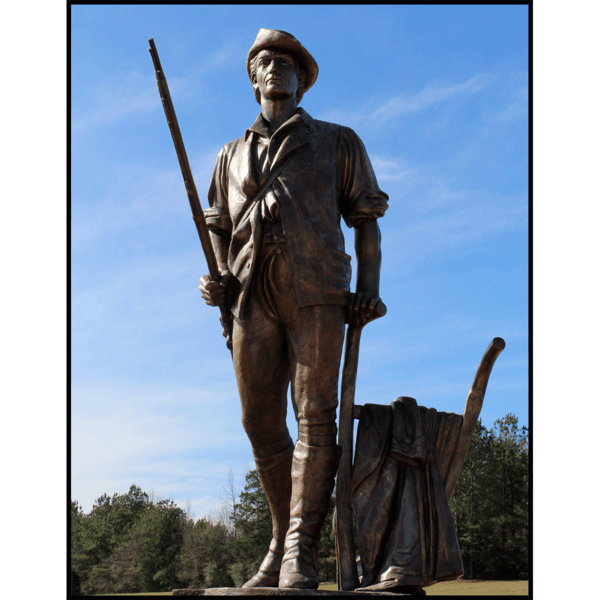 exterior photo of bronze sculpture of Minuteman