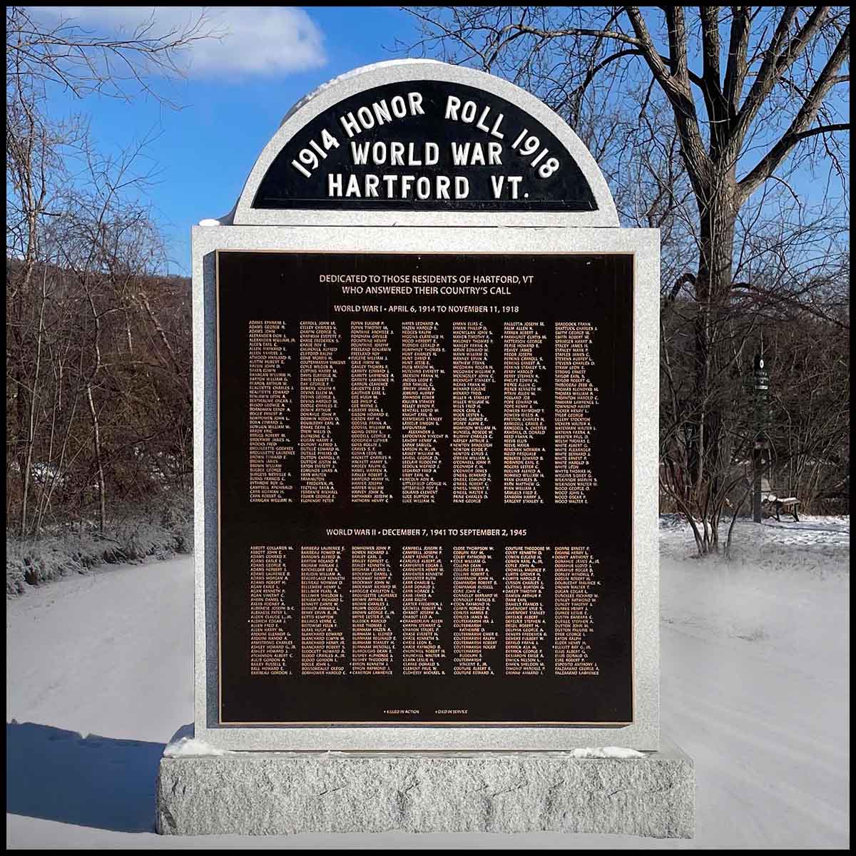 Hartford WWI and WWII Monument