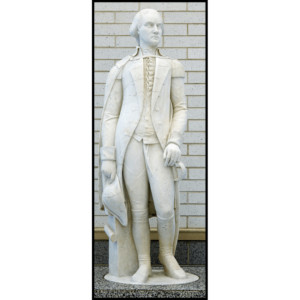 photo of white sculpted figure of George Washington